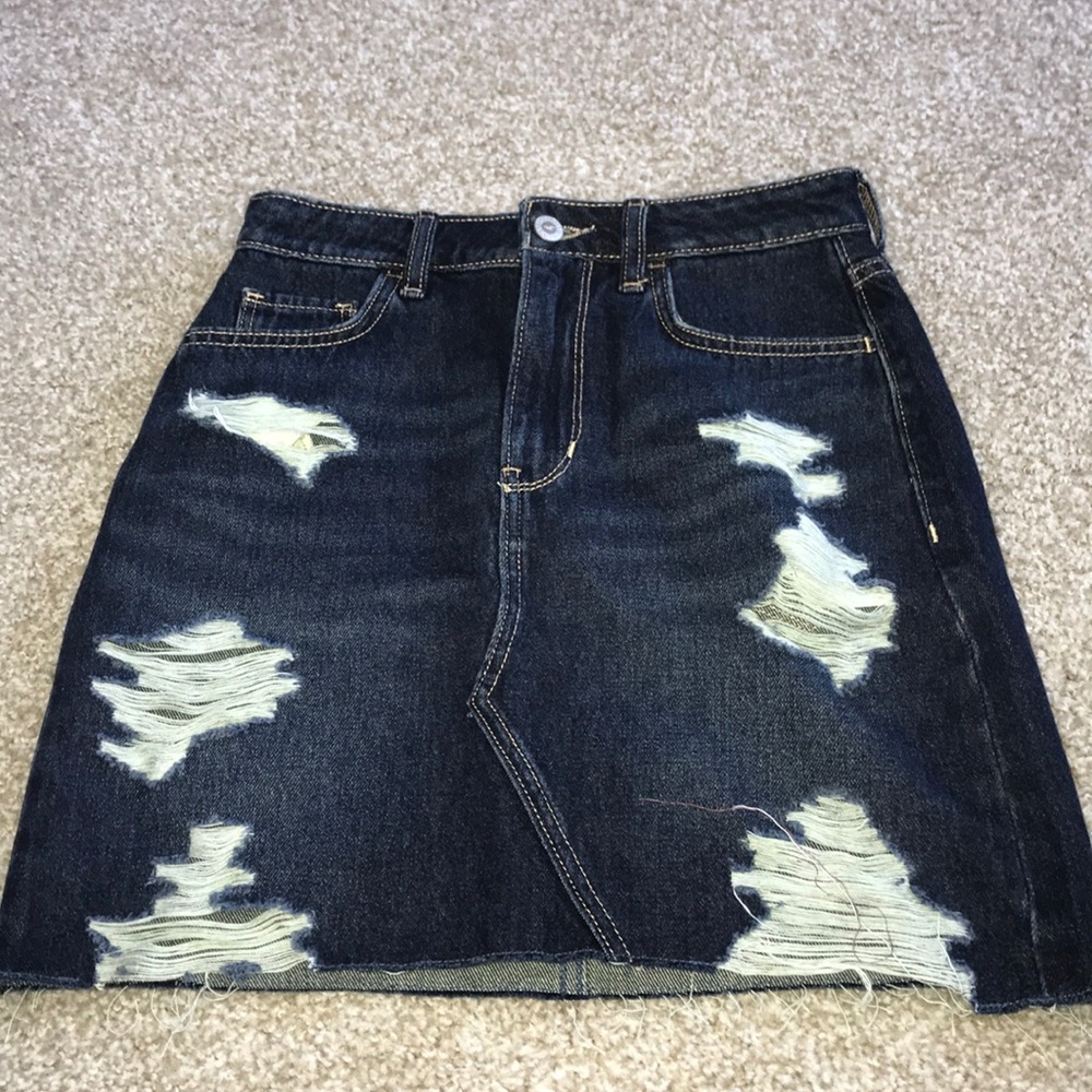 hollister jean skirt